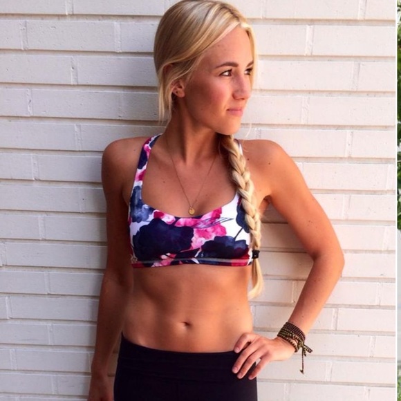 Lululemon Free To Be Bra Inky Floral Ghost Inkwell Bumble Berry / Inkwell - Picture 1 of 6